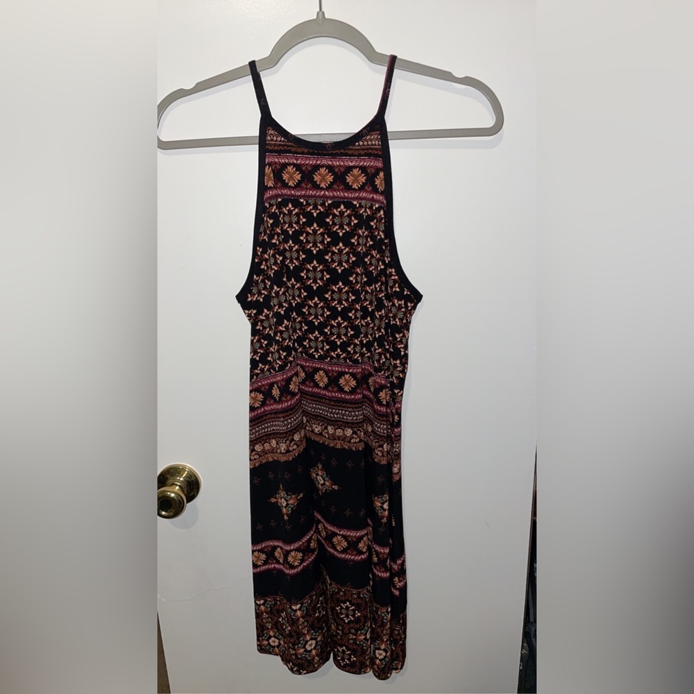 Short boho print dress